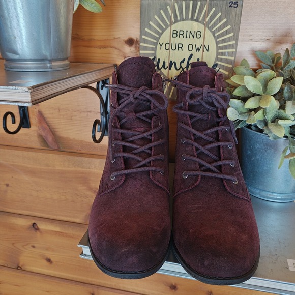 Earth Janel Burnished Suede Leather Lace-Up Combat Ankle Boot A613333 Wide Sz 9 - Picture 6 of 10